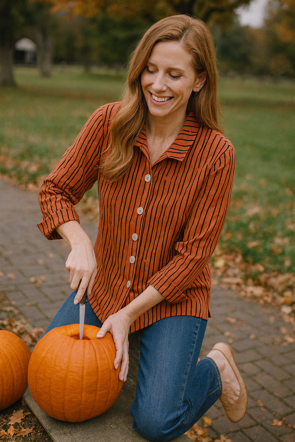 Print Crinkle Tunic - Spice