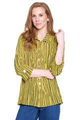 Print Crinkle Tunic - Petite - Citron
