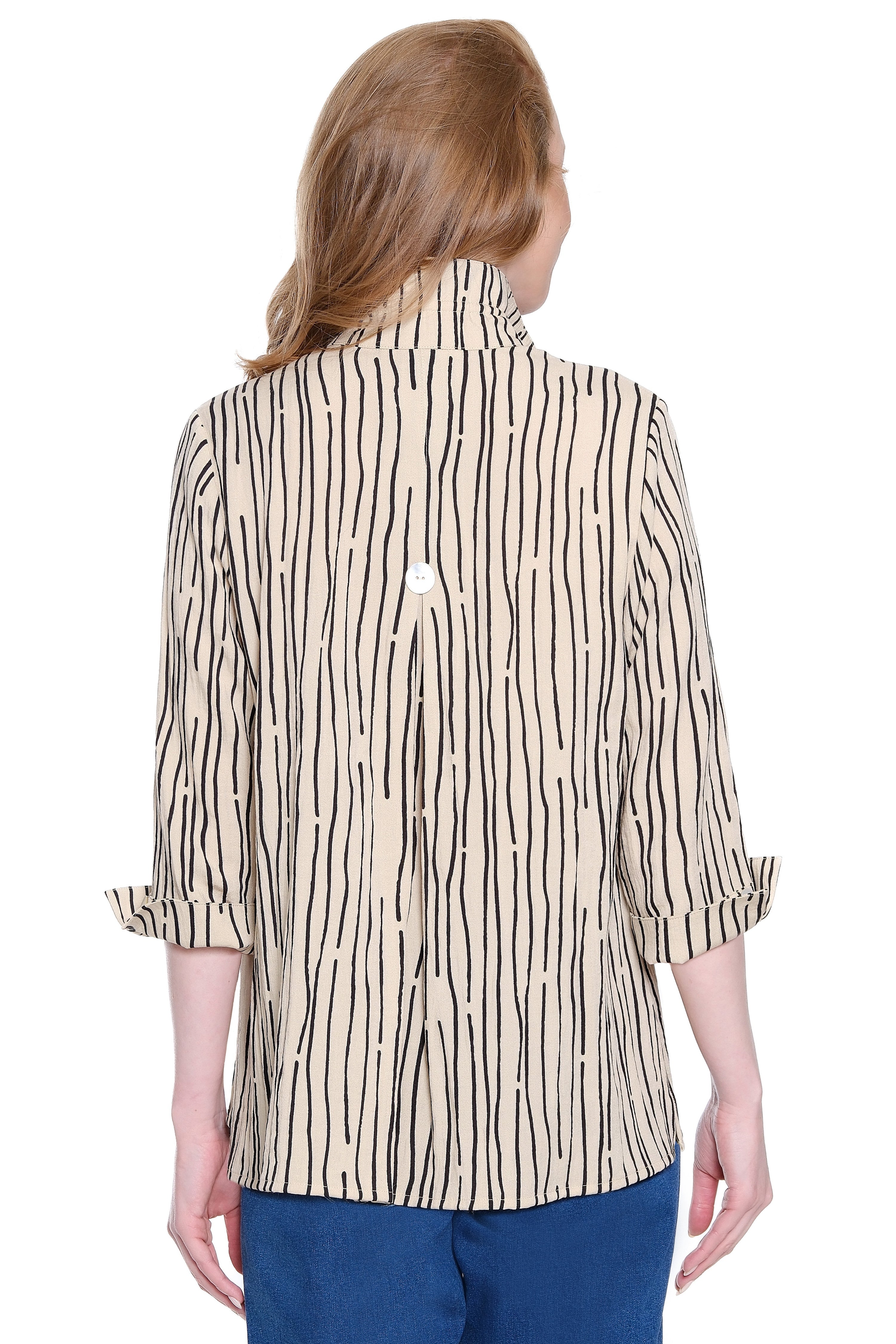 Print Crinkle Tunic - Khaki