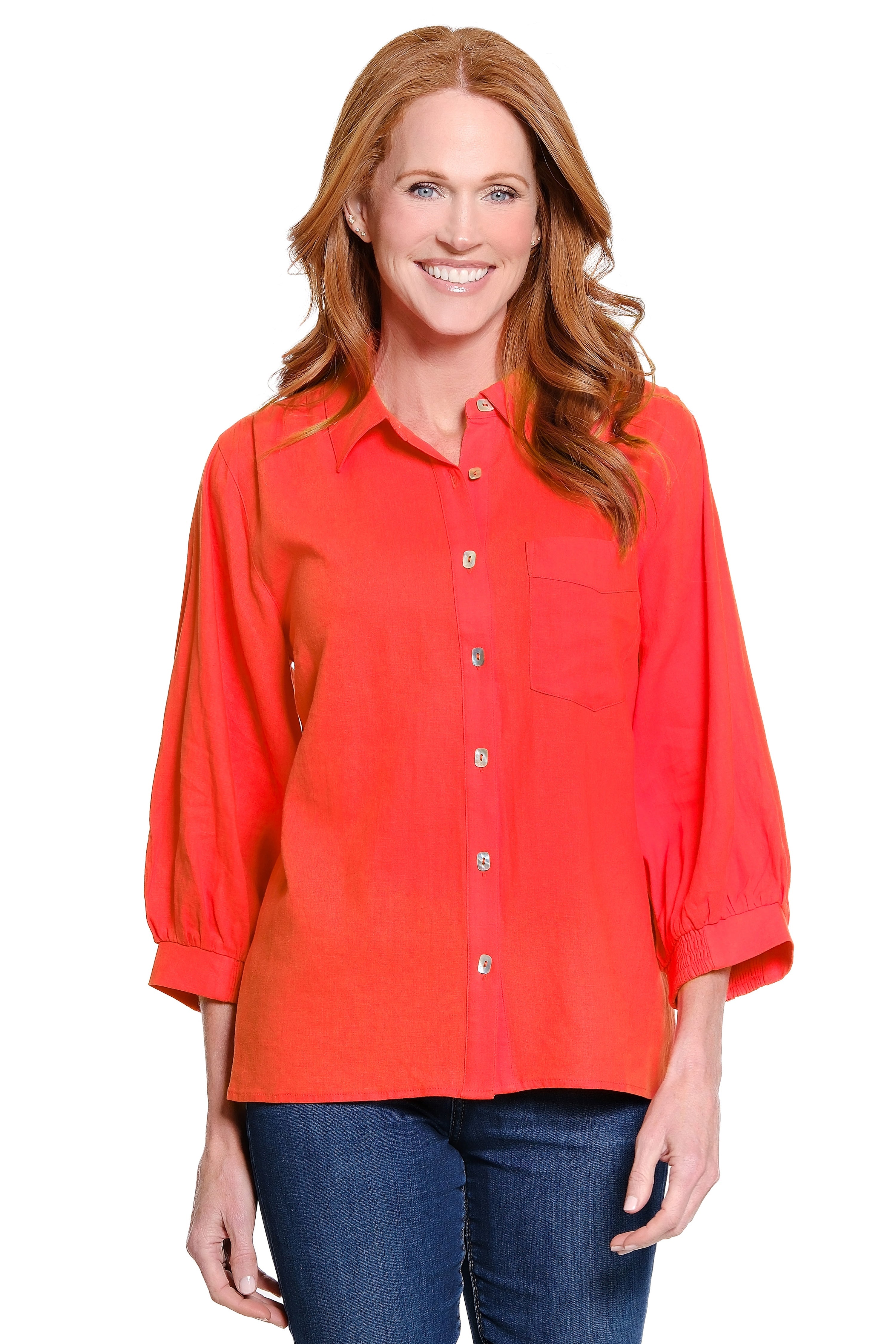 Pocket Front Tunic - Pomegranate