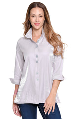 Woven Shimmer Tunic - Plus - Pearl