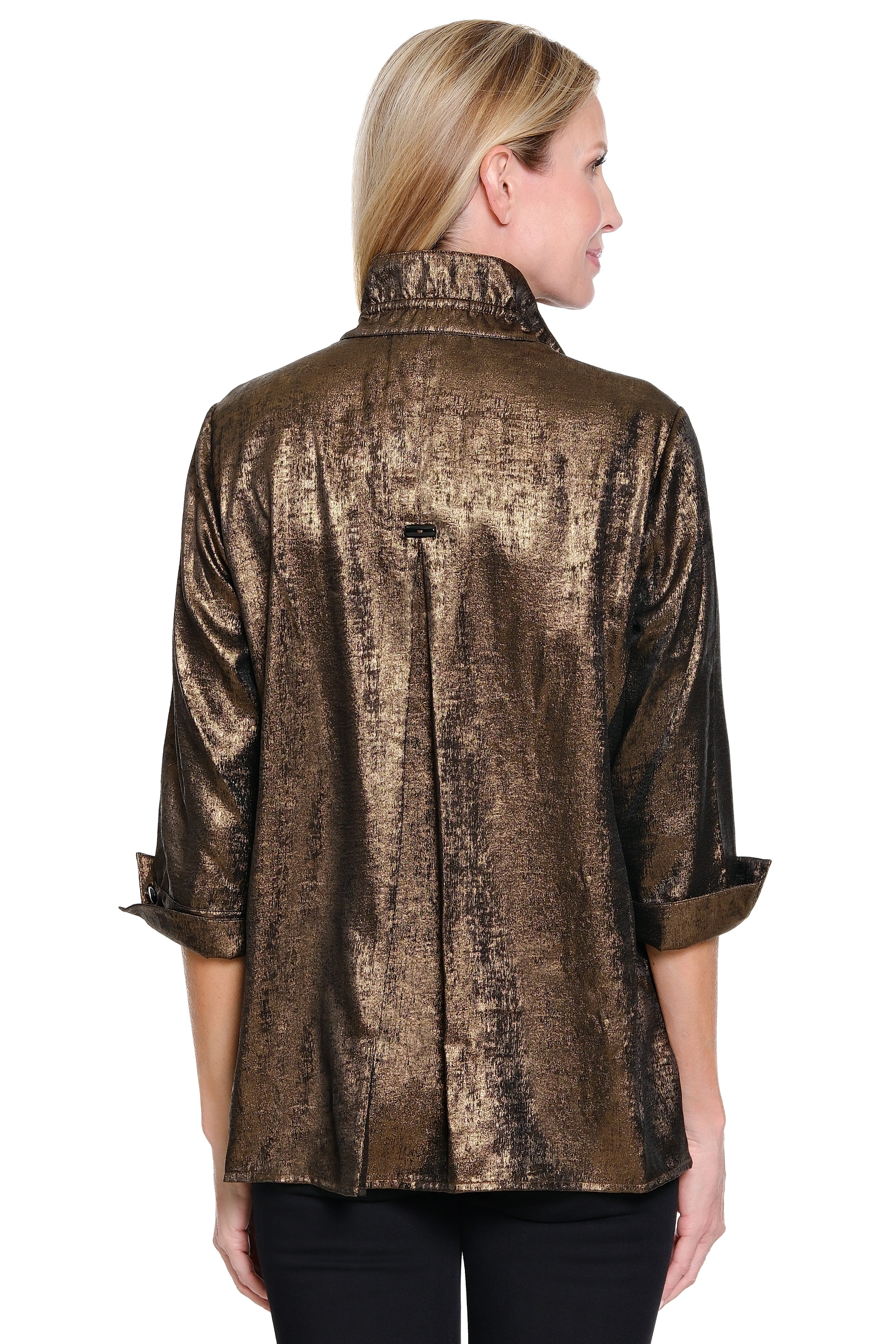 Shimmer Button Front Tunic - Copper