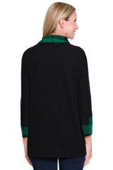 Plaid Cowl Neck Top - Plus - Green
