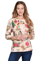 Oatmeal Knit Holiday Tunic - Petite - Multi