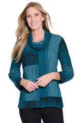 Textured Jacquard Knit Tunic - Plus - Dark Turquoise