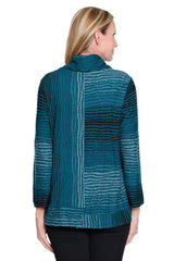 Textured Jacquard Knit Tunic - Plus - Dark Turquoise