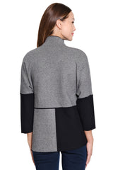 Knit Colorblocked Sweater - Plus - Grey