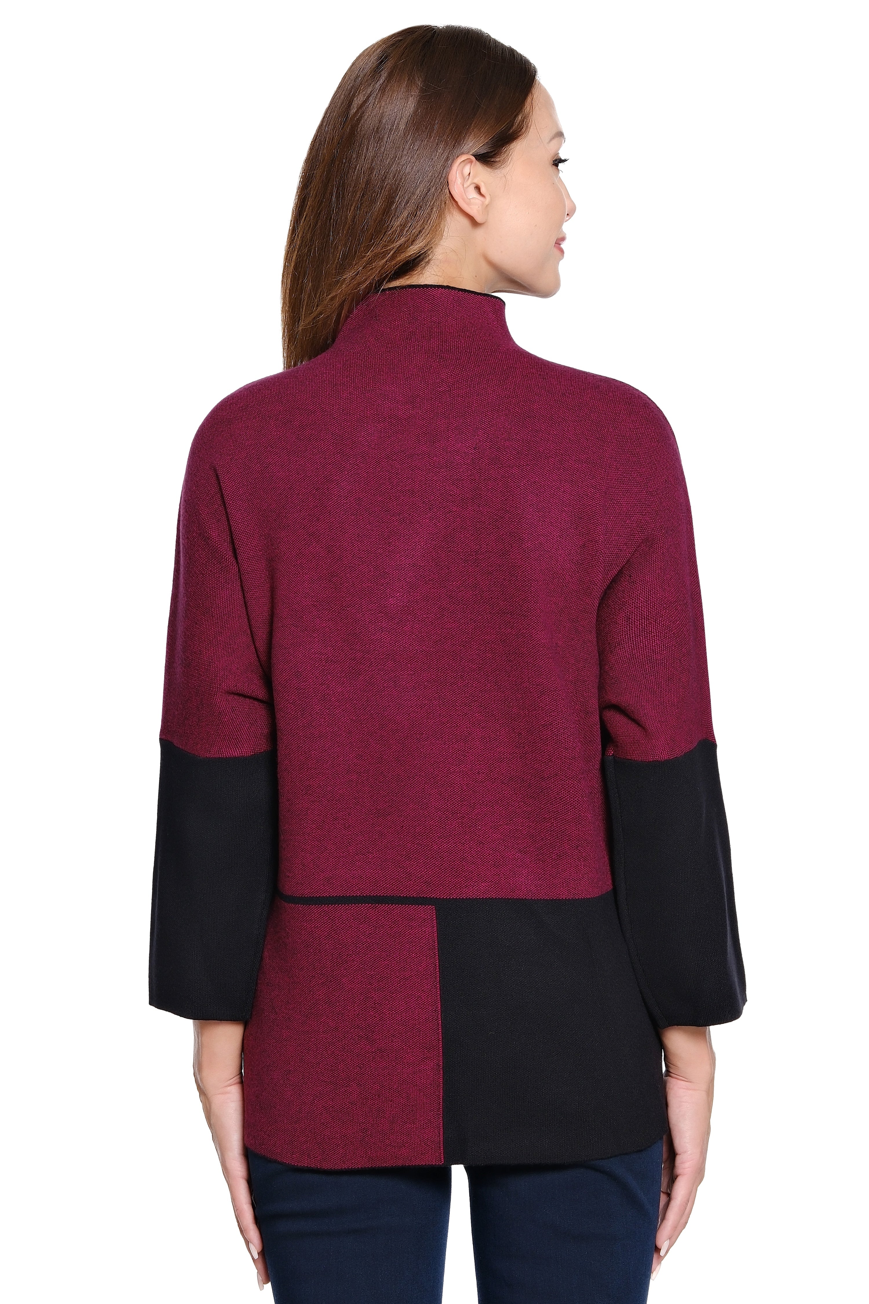 Knit Colorblocked Sweater - Red