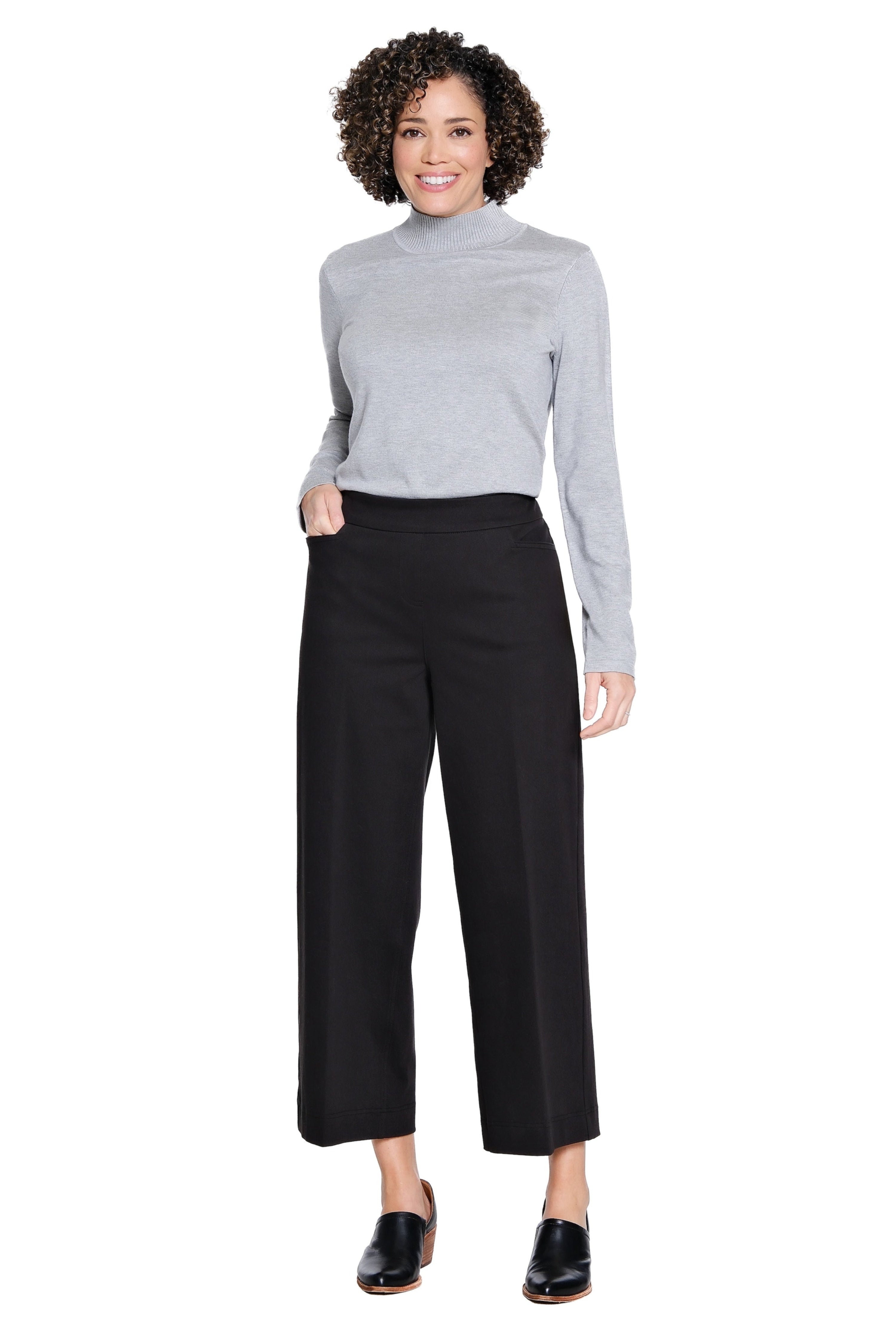 Wide Leg Pant - Petite - Black
