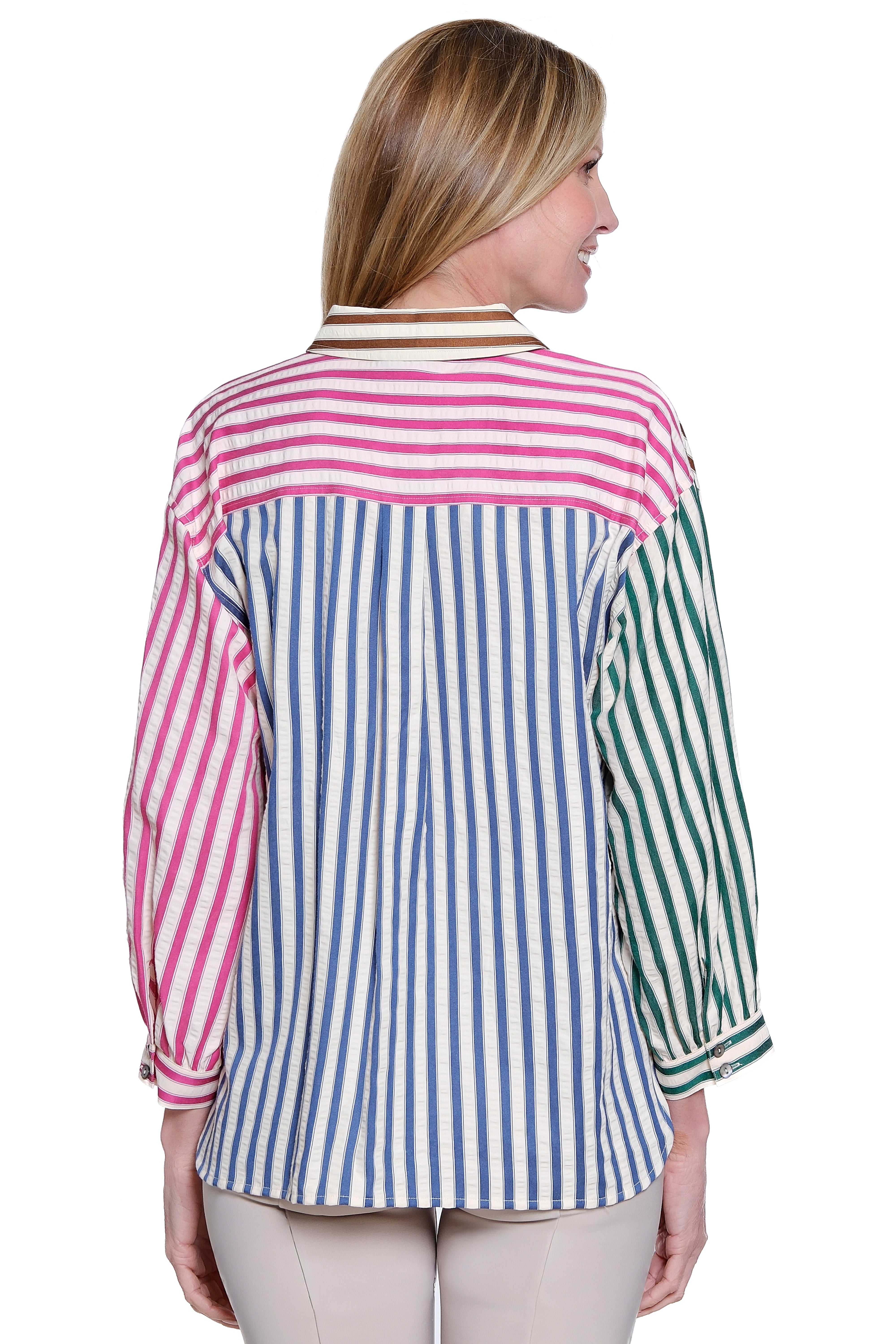 Yarn-Dye Hi-Low Top - Stripe - view 2