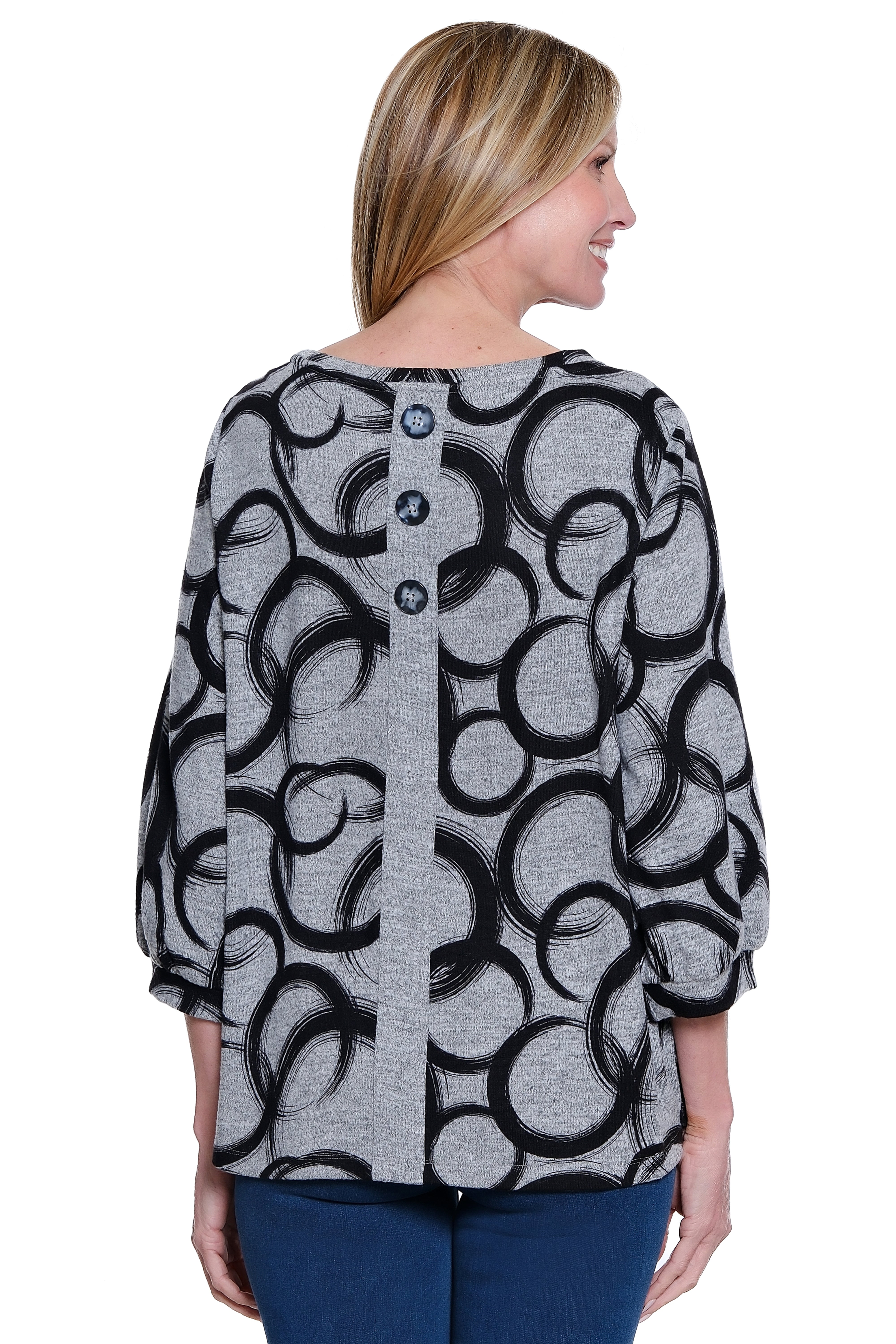 Essential Printed Top - Petite - Circle Multi - view 2