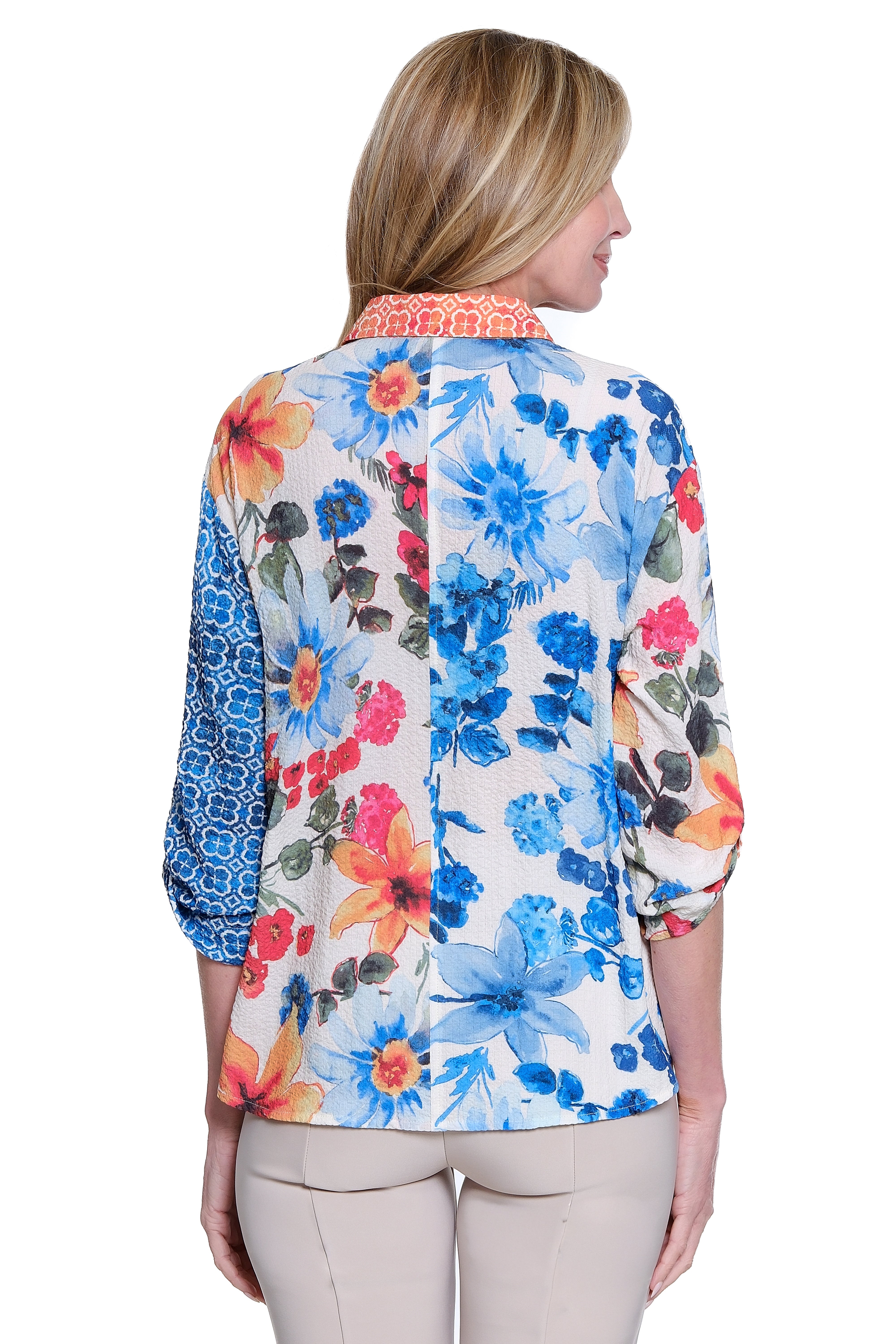 Floral Button Front Top - Floral Multi - view 2