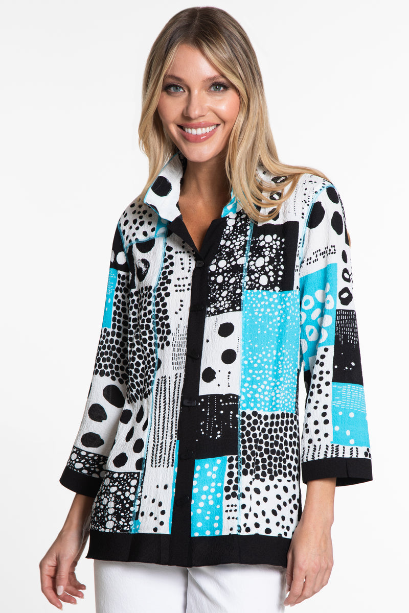 Abstract Print Tunic - Women's - Turquoise