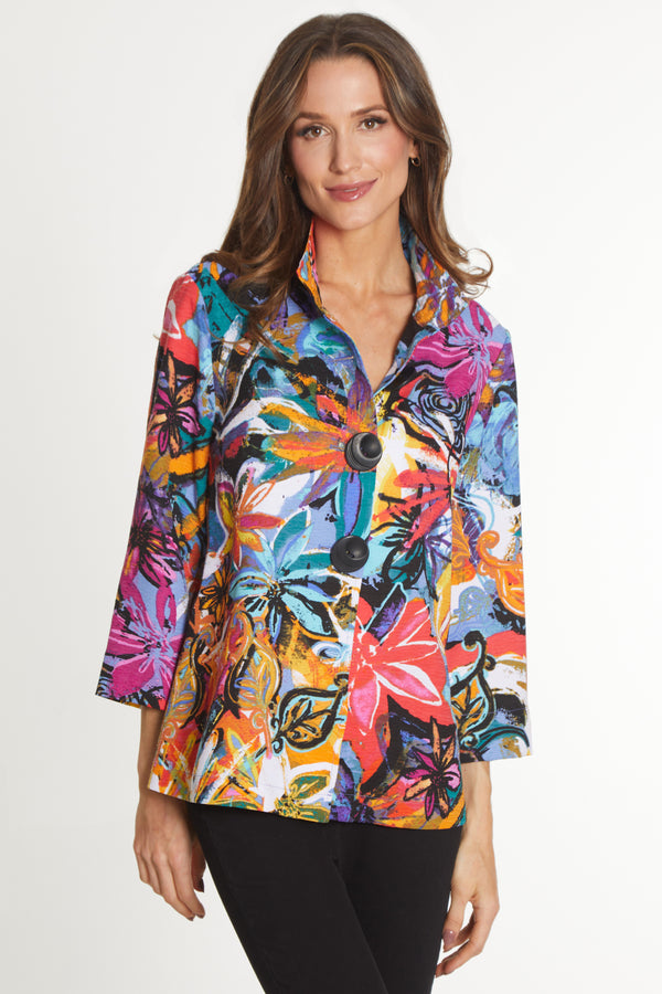 Printed Woven Jacket - Abstract Multi