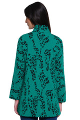 Textured Button Front Tunic - Petite - Jade