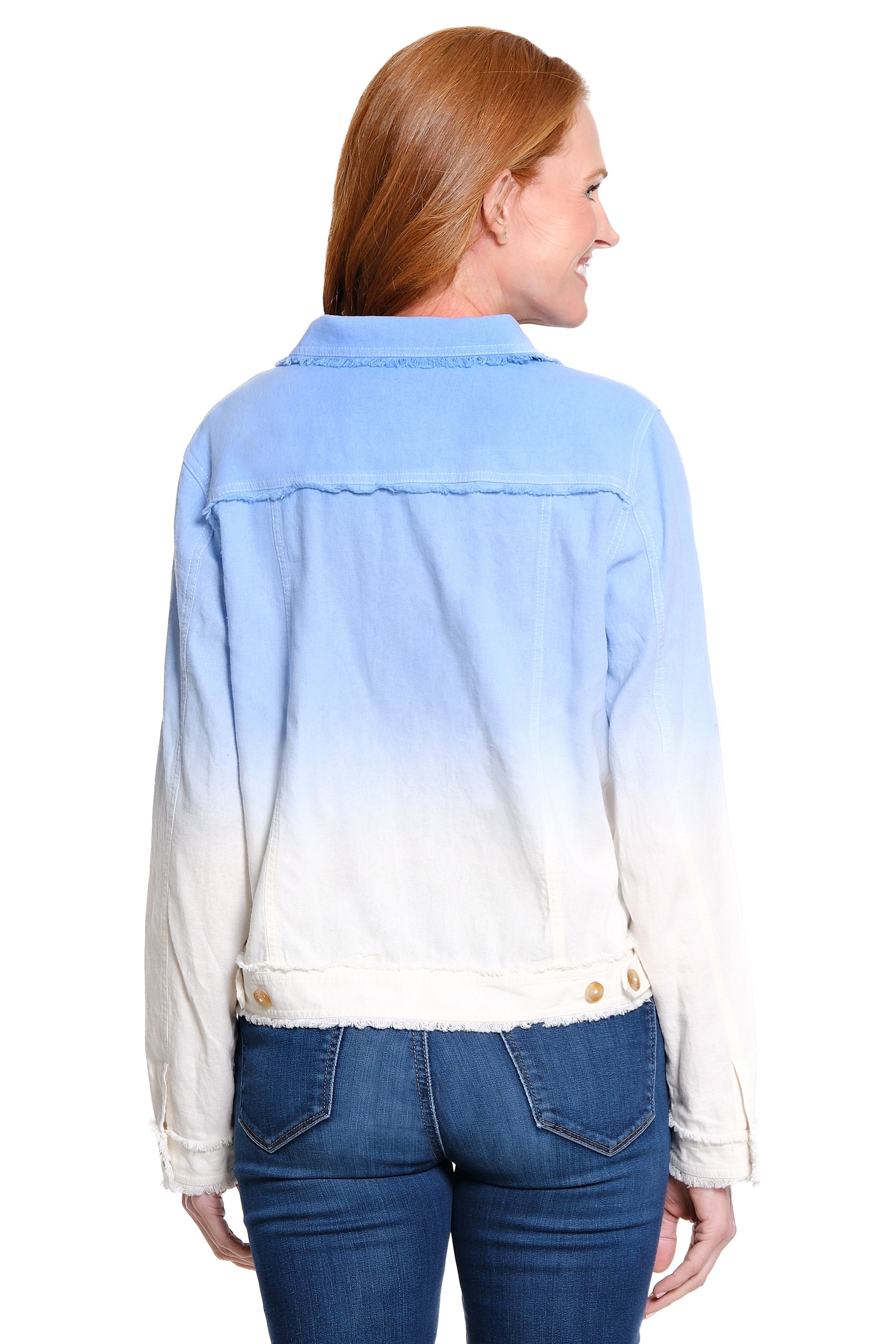 Fray-Trim Woven Jacket - Tie Dye Multi