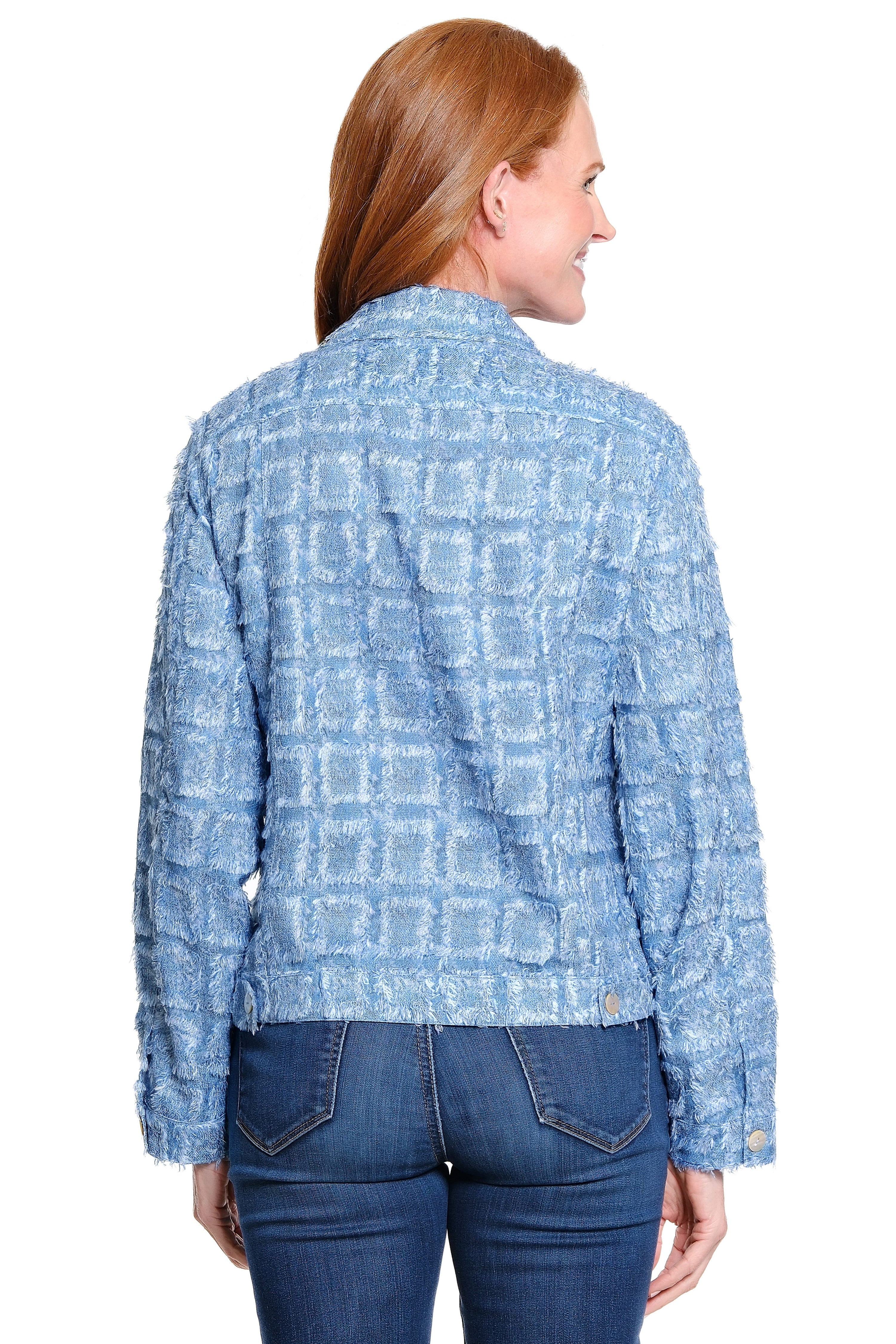 Jacquard Jacket - Petite - Medium Blue