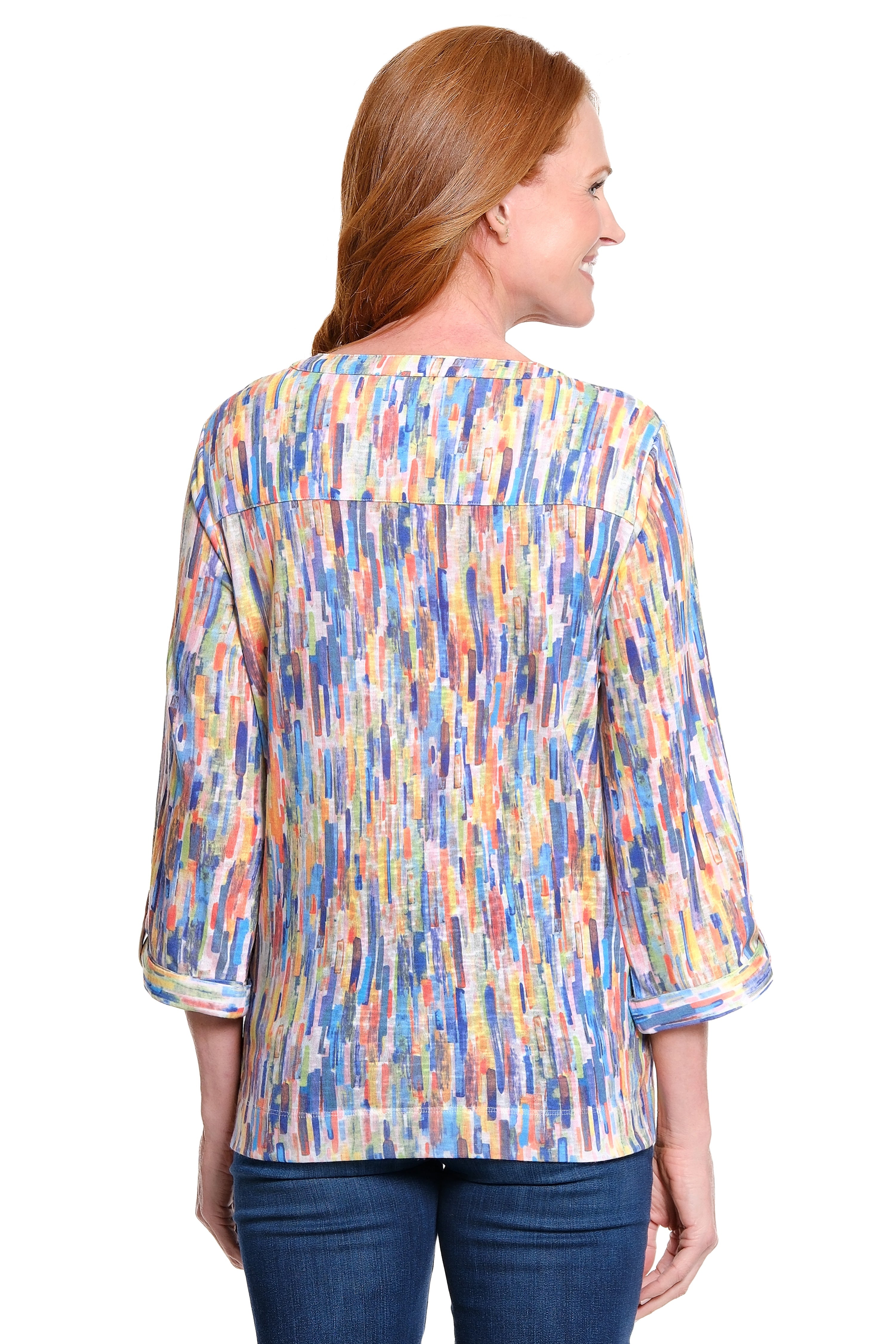 Knit Popover with Split Neck - Petite - Multi