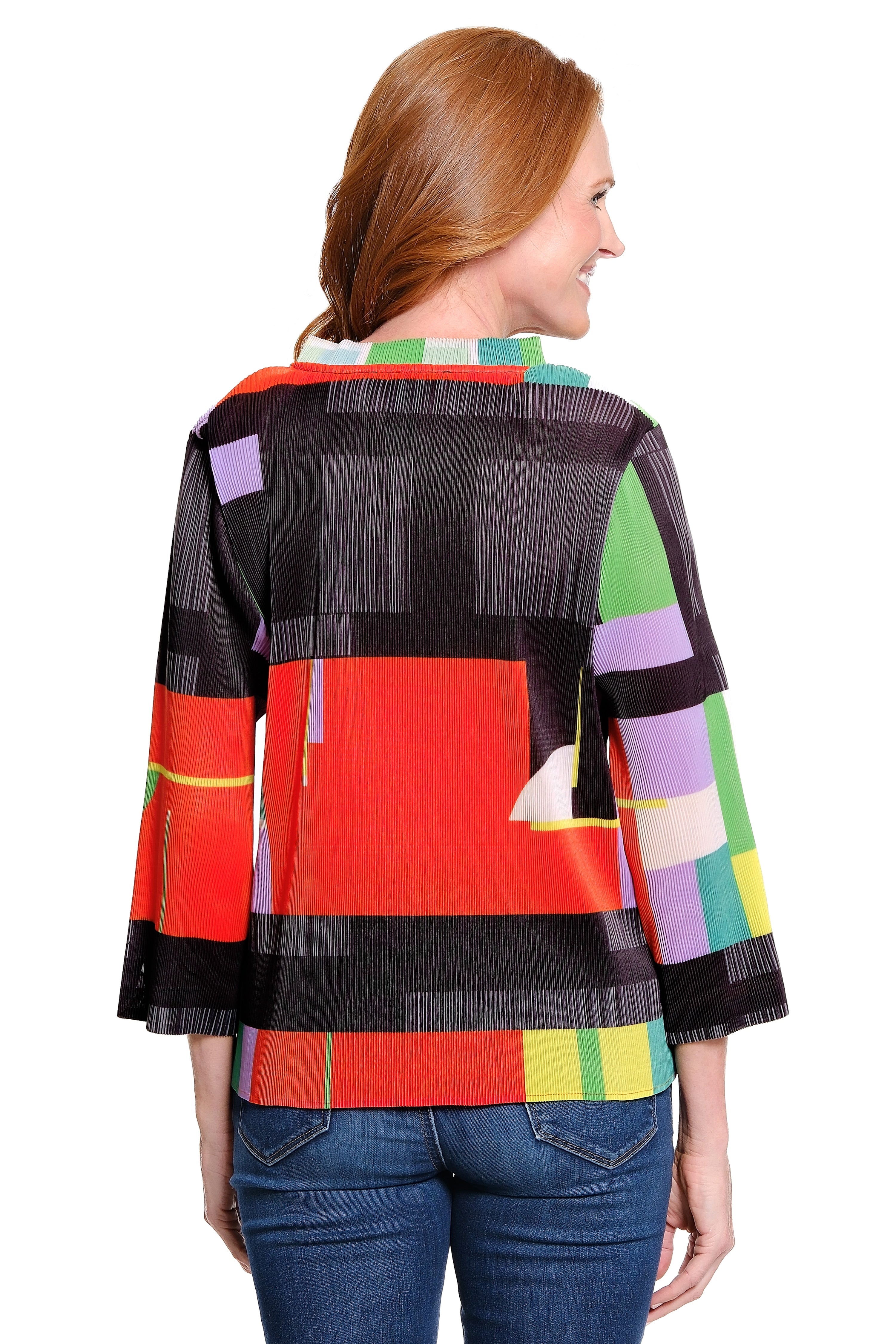 Textured Knit Tunic - Petite - Geo Multi