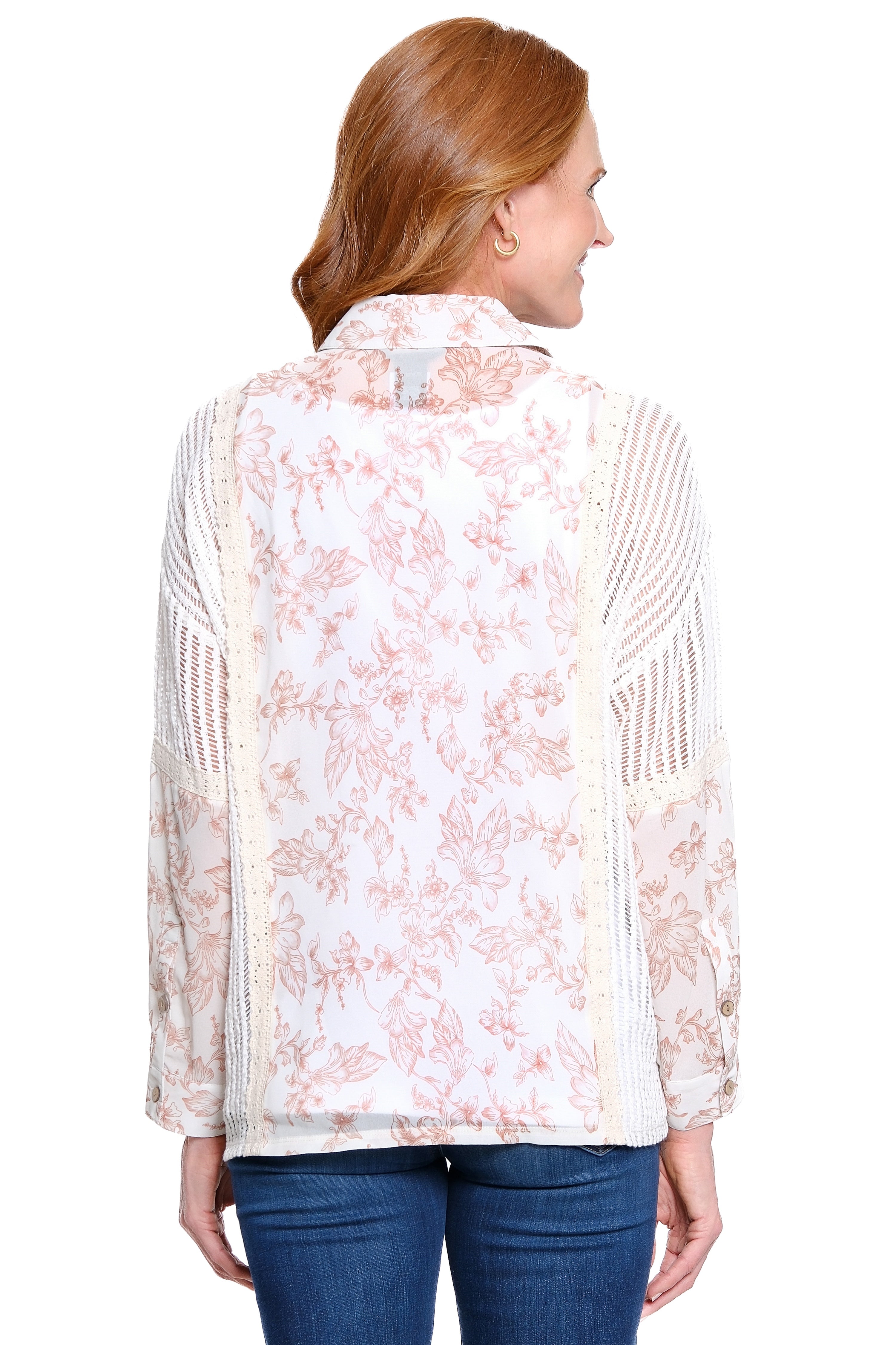 Lace Inset Tunic - Neutral Print