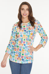 Print Knit Tunic - Women's - Tile Multi