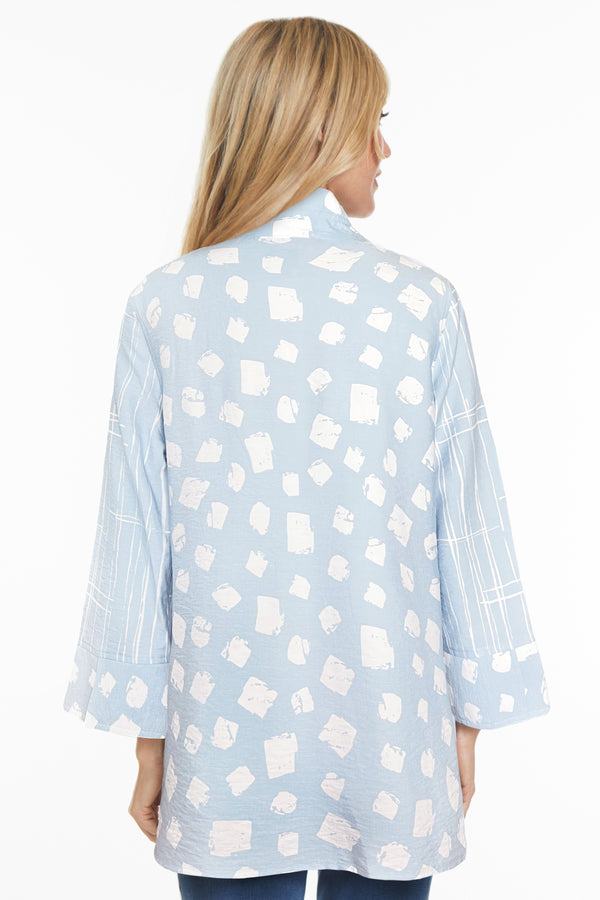 Button Up Printed Tunic - Women's - Chambray Print