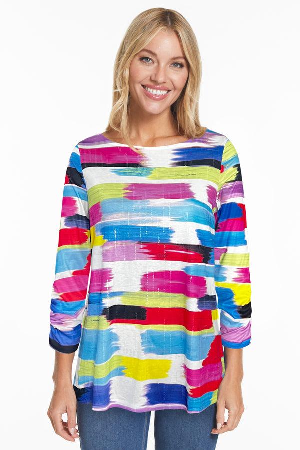 Sequin Detail Tunic - Abstract Multi