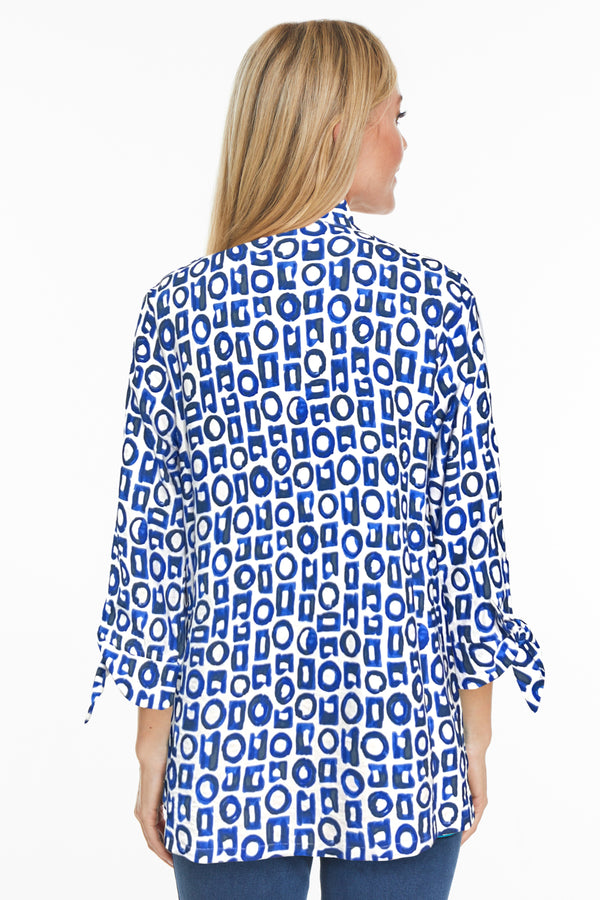 Printed Woven Tunic - Petite - Blue Print