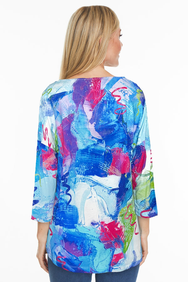 Print Knit Tunic - Abstract Multi