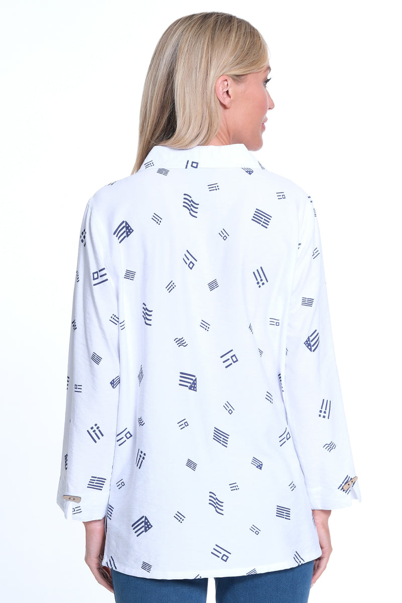 Printed Woven Tunic- White