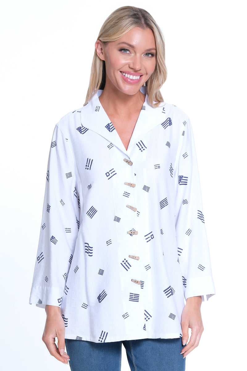 Printed Woven Tunic- White