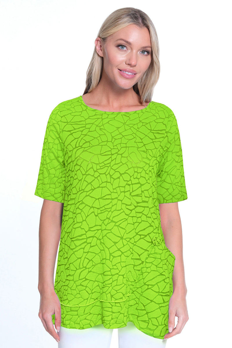 Knit Pop Over Tunic- Lime