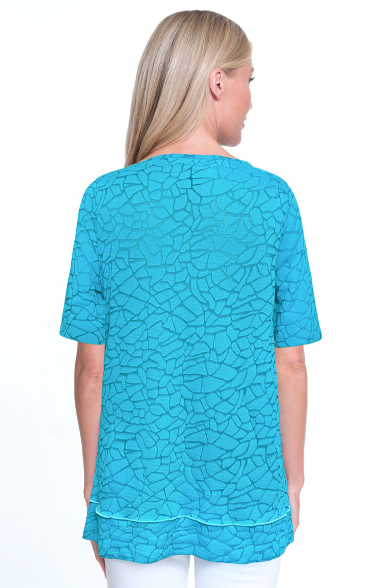 Knit Pop Over Tunic- Turquoise