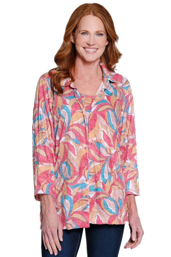 Print Tunic & Tank Set - Plus - Abstract Multi