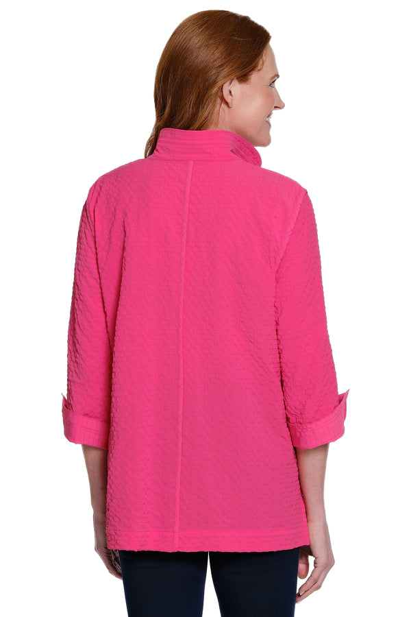 Button Front Wire Collar Top - Plus - Watermelon