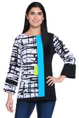 Mixed Media Top - Petite - Abstract Multi