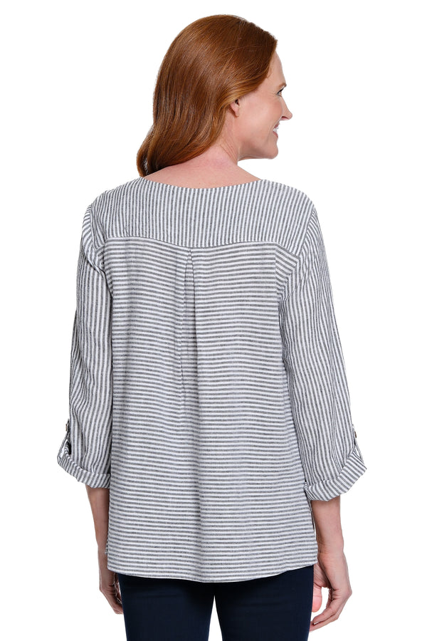 Striped Linen-Blend Tunic - Stripe Multi