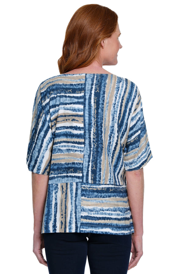 Striped Cotton Tunic - Plus - Neutral