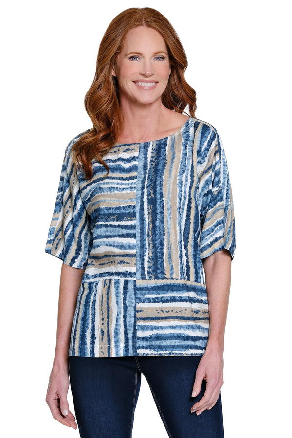 Striped Cotton Tunic - Plus - Neutral