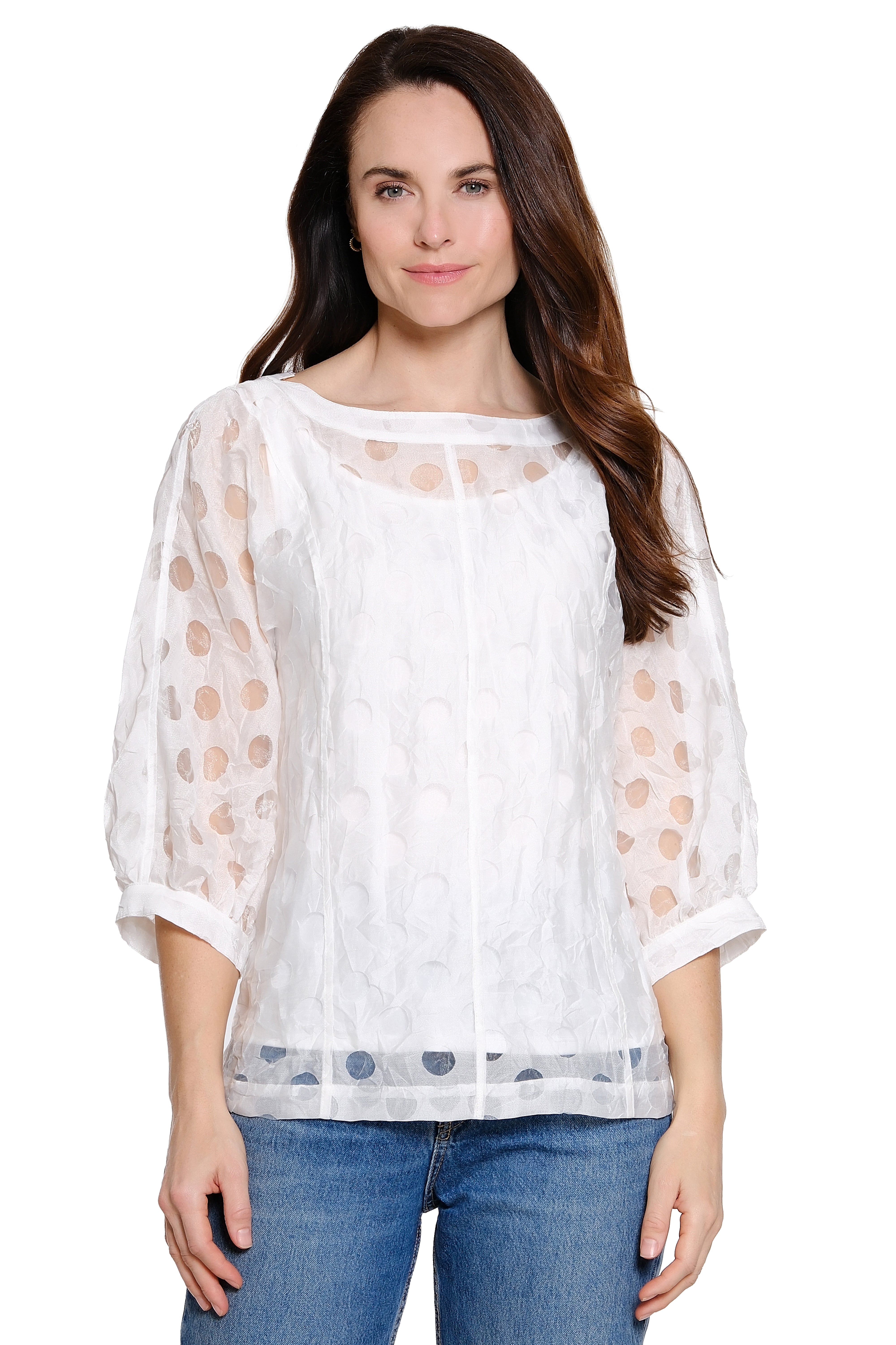 Woven Pop-Over with Cami - Petite - White