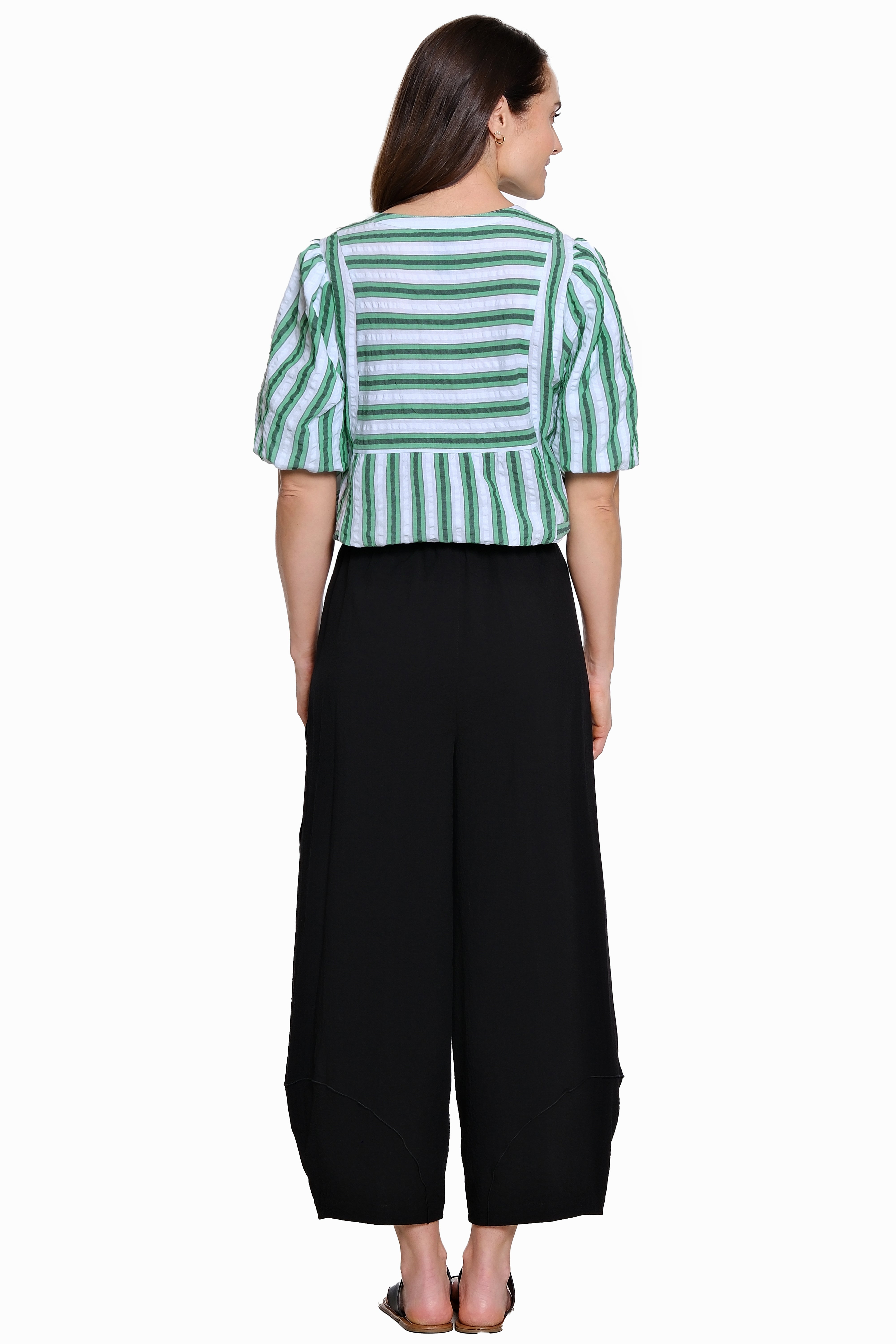 Woven Pull-On Elastic Pant - Black