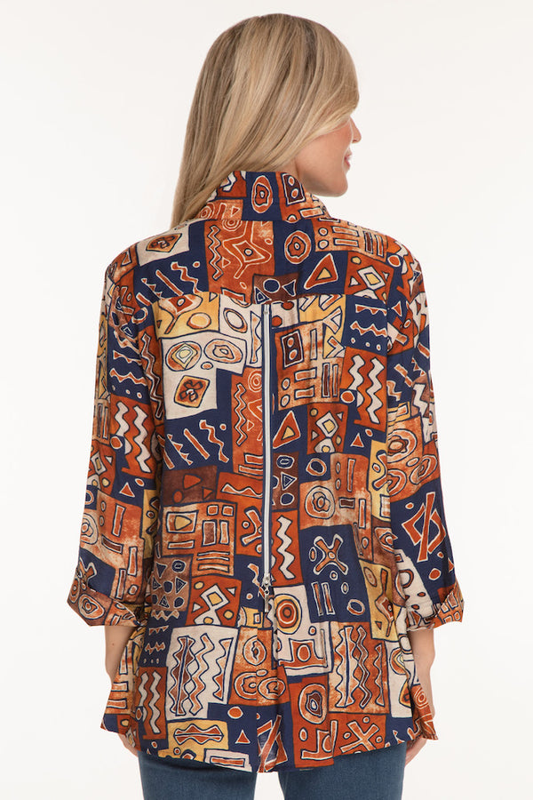 Woven Button Front Tunic