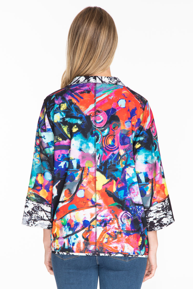 Woven Reversible Jacket - Abstract Multi