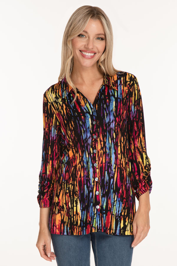 High-Low Knit Tunic - Line Multi