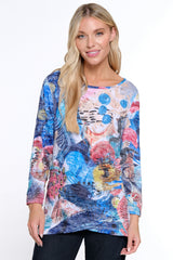 Crinkle Knit Burnout Tunic - Women's - Abstract Multi