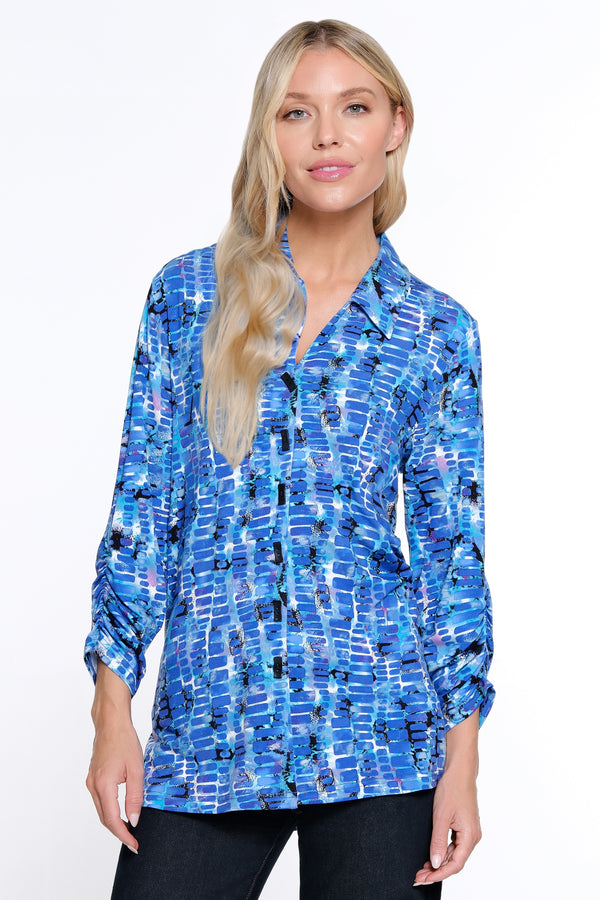 Printed Knit Tunic - Petite - Tile Multi