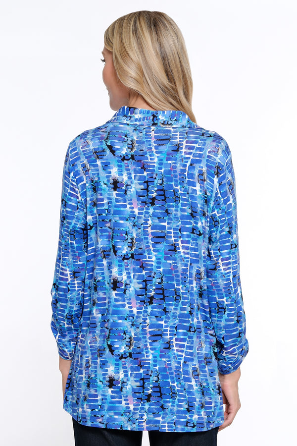 Printed Knit Tunic - Petite - Tile Multi