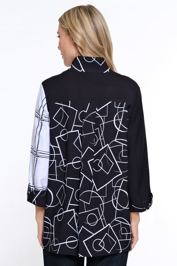 Mixed Media Tunic - Petite - Abstract Multi