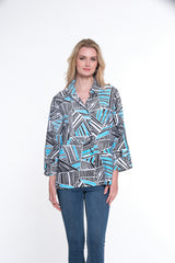 Printed Woven Tunic - Women's - Aqua