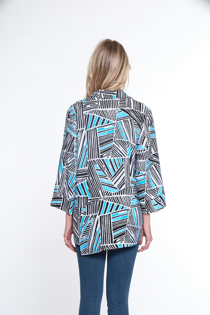 Printed Woven Tunic - Women's - Aqua